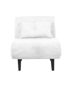 Poltrona letto "queen" in tessuto bianco, 77x77x85 cm